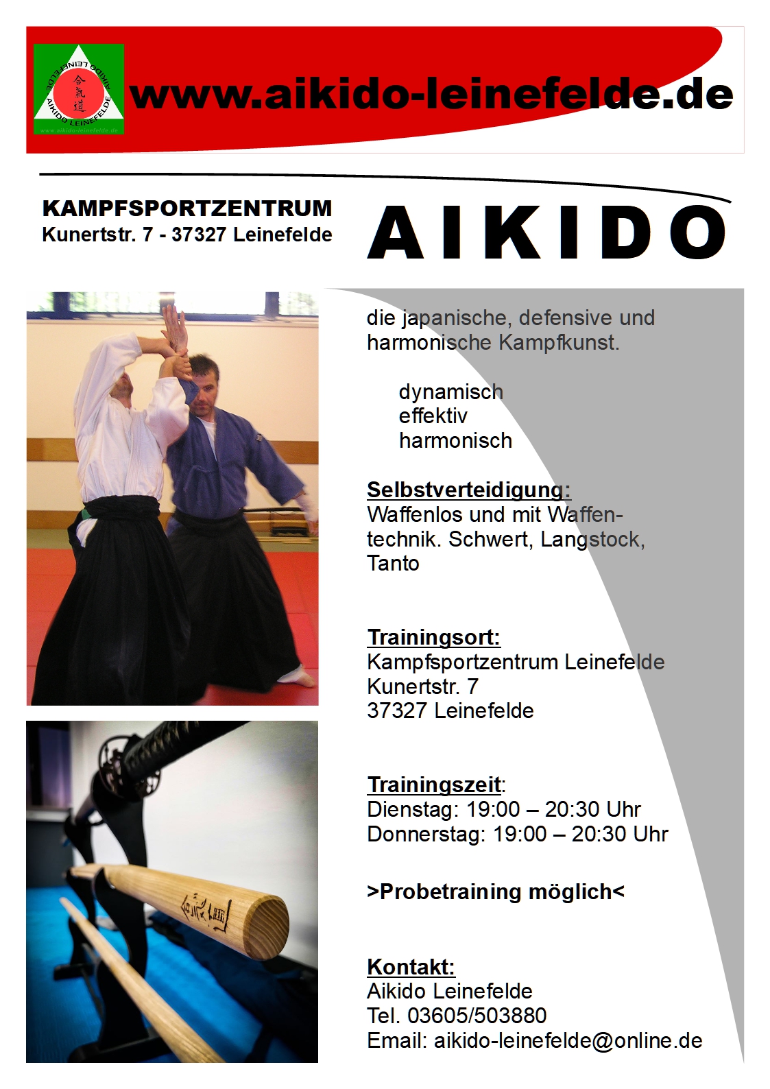 Aikido Leinefelde Plakat Kampfsportzentrum A3-2